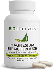 BIOptimizers Magnesium Breakthrough Supplement 4.0 - Has 7 Forms of Magnesium: Glycinate, Malate, Citrate, and More - Natural Sleep and Brain Supplement